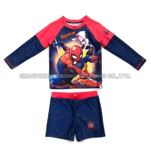 Conjunto de bañador para niño con camiseta de manga larga y estampado