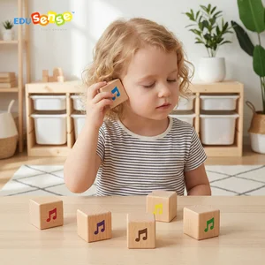 6 Different Ringing Bell Cubes Wooden Sensory Sound Blocks for 2 to 4 Years Musical Exploration &amp; Fine Motor Training