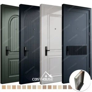 Cosyhouse Acoustic Interior Wooden Door with Smart Lock Modern Bedroom Door for Apartment