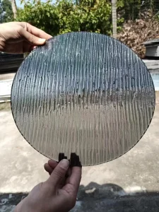 Unique Designed Architectural Clear Textured Hot Melt Kiln Mold Casting Fusing Decorative Tempered Cast Glass Panel