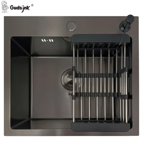 Gudsink Fregadero Black Handmade Single 5050 Kitchen Sink Basin Stainless Steel Sinks