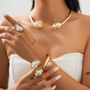 Baroque Imitated Pearl Jewelry Set