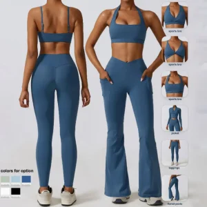 High Compression Yoga Leggings Sports Bra Gym Wear Fitness Women Sportswear Yoga Sets