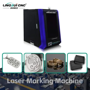 Enclosed 50W Small Jewelry Ring Bracelet Fiber Laser Marking and Engraving Machine with Rotary
