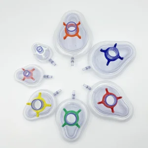 Máscara facial de anestesia respiratória descartável para bebês, crianças e adultos, tamanho econômico em PVC