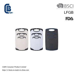 Heavy-Duty Plastic Cutting Board Set - Dishwasher Safe with Juice Grooves