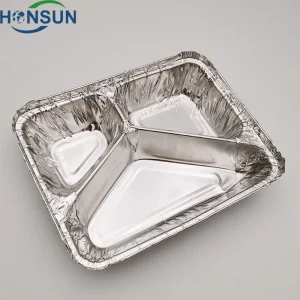 Disposable Leakproof Compartment Aluminum Foil Food Container