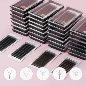 High Quality Cashmere Mink Eyelash Extensions Easy Fan Russian Volume Eyelashes Matte Black Lashes Velvet Cils Individual