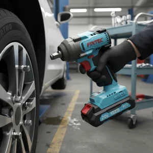 FIXTEC 20V Cordless Impact Wrench 450Nm High Torque Brushless 2.0Ah Battery 1/2 Drive Truck Tire Car Repair CE Wholesale