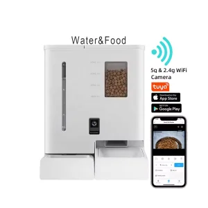 2024 New APP Control Smart Pet Feeder&amp; Water Fountain With Camera for Cat Dog Automatic Feeder Drinking Fountain