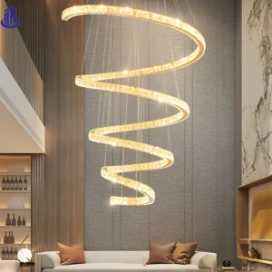 Spiral Design Crystal LED Chandelier