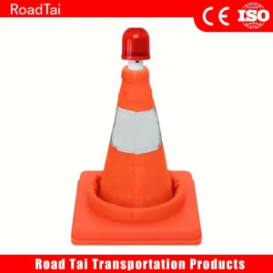 Collapsible Pop-up Traffic Safety Cone with Internal LED Flashing Light