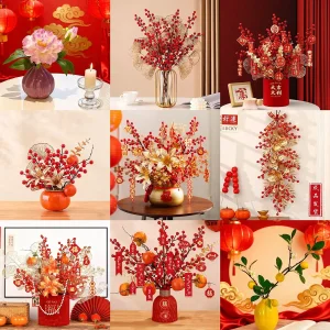 Artificial Flower Tabletop Ornaments with a High-End Feel, Artificial Flower Decoration for Living Rooms and Dining Rooms