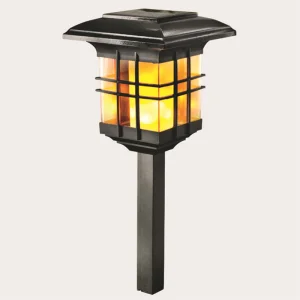 Custom Solar Flame Post Lights Outdoor