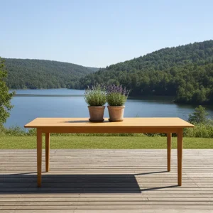 Farmhouse Style Garden Solid Wood Table Weather and Rot Resistan