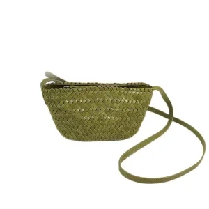 Wholesale Handmade Top-grain Cowhide Braided Dumpling Bag