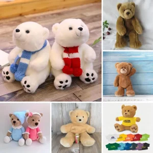 Preço de Atacado Fabricante OEM Brinquedos para Crianças Bebês Meninas Personalizados Sentados Bonitos Adoráveis Kawaii Animais de Pelúcia Personalizados Ursos de Pelúcia Fábrica