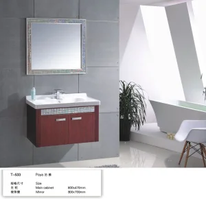 Stainless Steel Modern Floor Wall Fashion Bathroom Storage Vanitycabinet