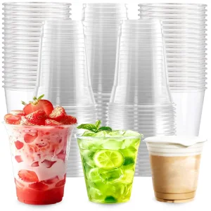 Wholesale Custom Logo Cold Drinking Clear Coffee Juice Disposable Plastic Pet Cup