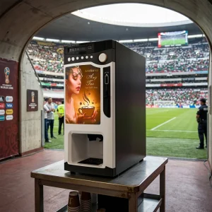 LE303V Coin-Operated Instant Powder Coffee Vending Machine Auto Cup Dispenser with Tap or Bottled Water