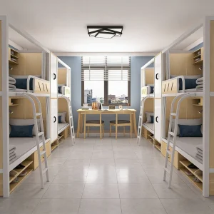 Factory Direct Supply Apartment Bunk Beds Wood Capsule Low Bed Youth Hostel Game Hotel Furniture Bunk Bed Steel-wood Combination