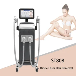 Factory OEM ODM Dual Handles Design Online Technical Support Diode Laser Hair Removal Equipment for International Beauty Market