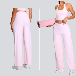 Women High Waist Ribbed Yoga Pants