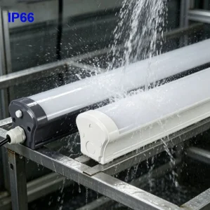 All Plastic 20W/40W/50W IP66 120CM Waterproof Tri-Proof LED Batten Lamp for Warehouse Parking Lot Etc