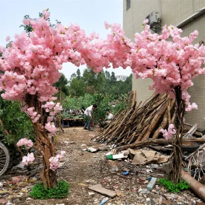 Indoor Big Artificial Pink Peach Cherry Blossom Wholesale for Decoration