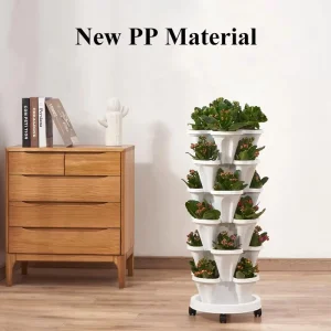 Hot Selling Modern Durable Plastic Vertical Garden Planter Flower Pots 3 Petal PP Design for Greenhouse Cultivation Hydroponic