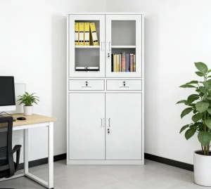 2-Door Metal Storage File Cabinet Glass Door Office for Semerang Libraries