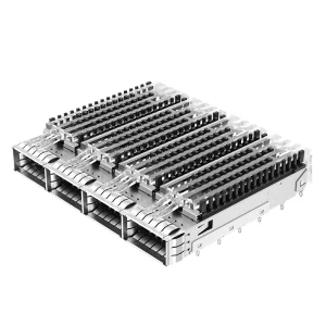 Through Hole 1x4 Ports Light Pipe SFP Cage Heat Sink