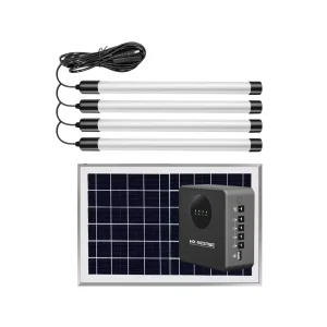 Bestwe Energy Efficient Solar Outdoor Indoor 4 LED Lamp Lighting Power System