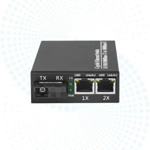 High Quality 2 Port RJ45 Gigabit Fiber Media Converter 10/100/1000Mbps 20km Single Mode for Office Network