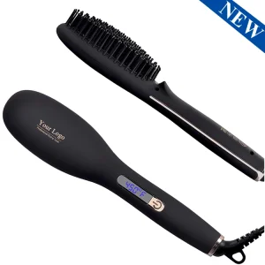 Ionic Hair Straightener Brush Ceramic Fast Heating Hair Straightening Brush Hair Styling Iron Tools
