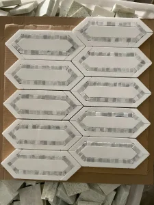 Natural stone honed Crystal White Grey Blue Marble Mosaic for Indoor/Interior Floor Wall Ceiling