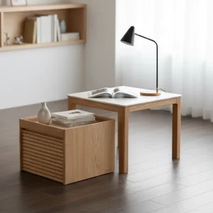 Rustic Industrial Solid Wood Coffee Table with Distinctive Style