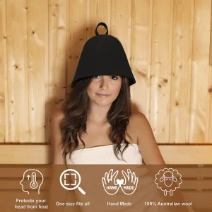 ODM Black Wool Felt Sauna Hat