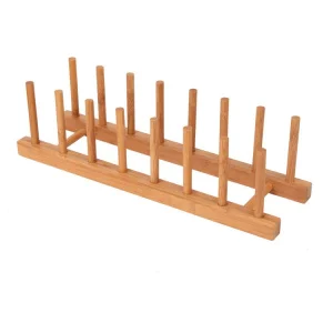 Hot Sale Bamboo Dish Drying Rack Kitchen Tools Dish Wooden Plate Rack