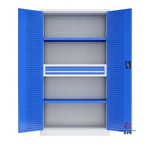 Multi-functional Pegboard Metal Tool Cabinet, Heavy Duty Steel Garage Storage Chest with 4 Drawers for Mechanics