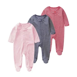 Pijamas de bebé orgánicos personalizados con cremallera