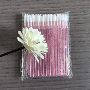 Cross-border 50-piece Plastic-handle Nylon Solid Lip Brush