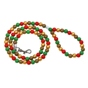 Christmas Wooden Beaded Dog Leash
