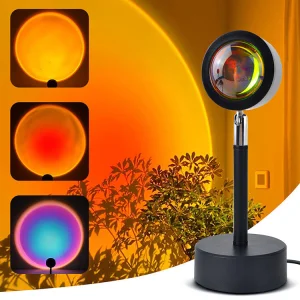Sunset Lamp LED USB Rainbow Neon Night Light Projector Decorative Lighting for Photography Bedroom Home Room Decor Gift