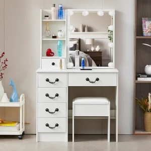 White LED Dressing Table