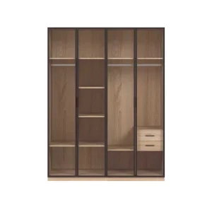 Foshan Modern Chinese Melamine Wooden Home Bedroom Furniture Open Door Cabinet Wardrobe