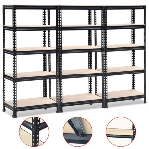 Heavy Duty 5 Layer Boltless Storage Rack Rivet Shelving Steel Shelves Units Storage Racks