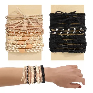 Boho Hair Ties for Women Cute Hair Tie Bracelets for Pony Tails Bracelet Hair Ties Brands with Elastic