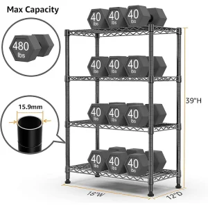 High Quality Adjustable NSF Approval 4 Tier Steel Metal Commercial Wire Shelving