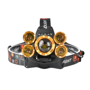 Brightenlux Super Bright 5 LED Xml T6 2000 Lumen High Power Zoom LED Headlamp Rechargeable Waterproof for Cycling Running Camping Hiking